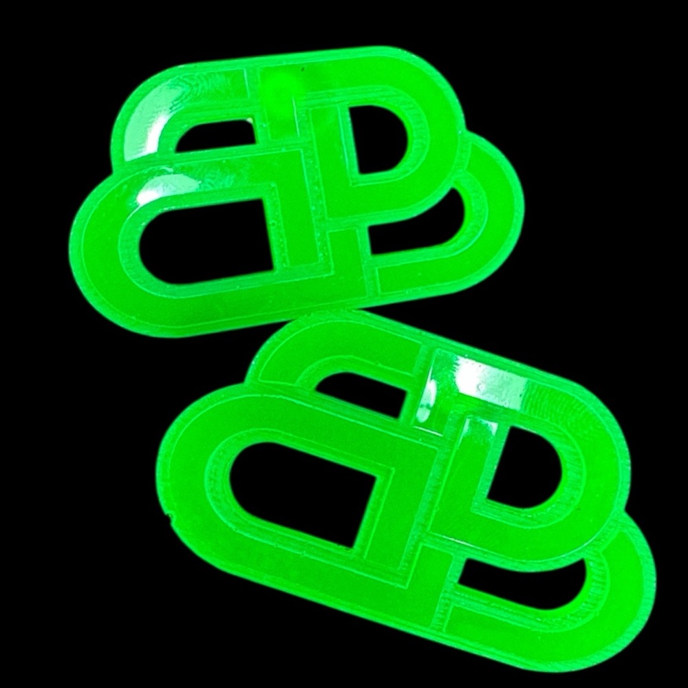 Streetwear Fashion Neon Green BB Earrings